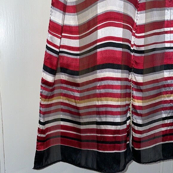 Echo black, white & red striped scarf - Picture 5 of 7